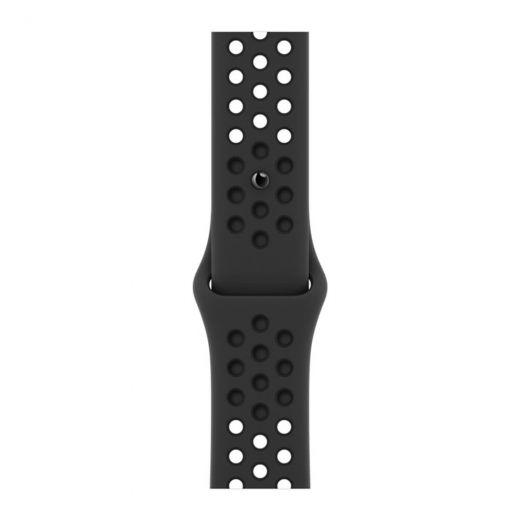 Оригинальный ремешок Apple Nike Sport Band Anthracite | Black для Apple Watch 45 mm | 44 mm | 42 mm (ML883)