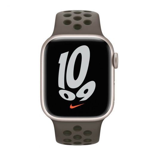 Оригинальный ремешок Apple Nike Sport Band Olive Gray | Cargo Khaki для Apple Watch 41 mm| 40 mm| 38 mm (ML873)