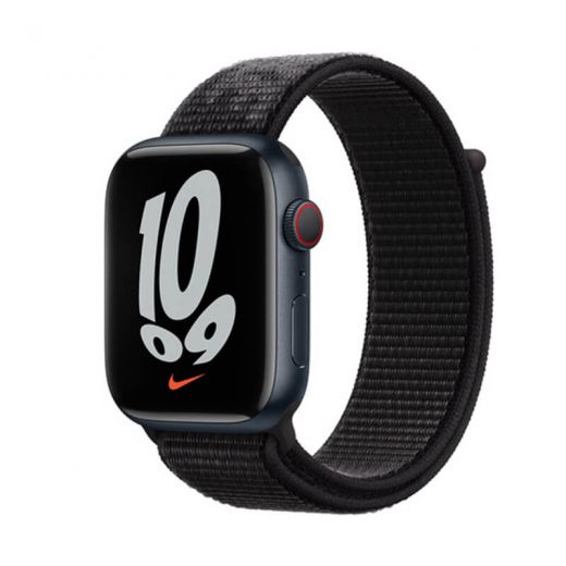Оригінальний ремінець Apple Nike Sport Loop Black для Apple Watch 45 mm | 44 mm | 42 mm (ML343)