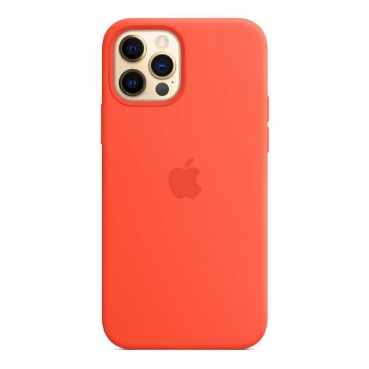 Силиконовый чехол CasePro Sillicone Case (High Quality) Electric Orange для iPhone 12 | 12 Pro