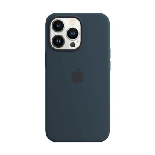 Оригинальный силиконовый чехол Apple Silicone Case with MagSafe Abyss Blue (MM2J3) для iPhone 13 Pro 