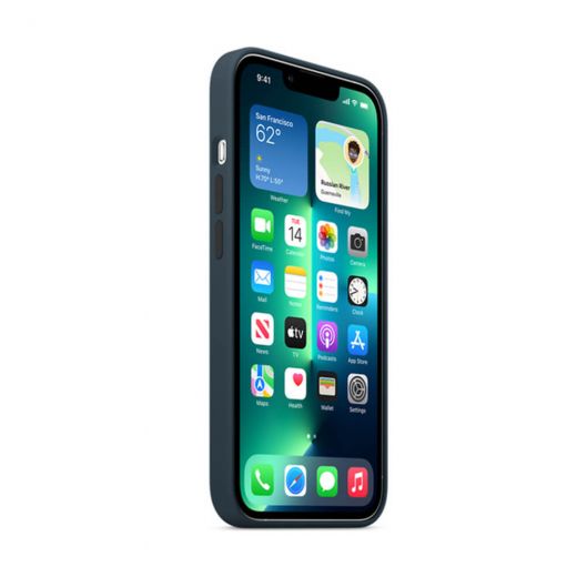 Оригинальный силиконовый чехол Apple Silicone Case with MagSafe Abyss Blue (MM2T3) для iPhone 13 Pro Max