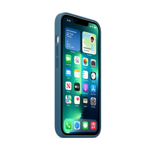 Оригинальный силиконовый чехол Apple Silicone Case with MagSafe Blue Jay (MM2G3) для iPhone 13 Pro 