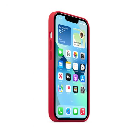 Оригинальный силиконовый чехол Apple Silicon Case with MagSafe Red (MM2C3) для iPhone 13 