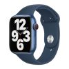 Оригинальный силиконовый ремешок Apple Sport Band Abyss Blue для Apple Watch 45mm | 44mm | 42mm (MKUW3)