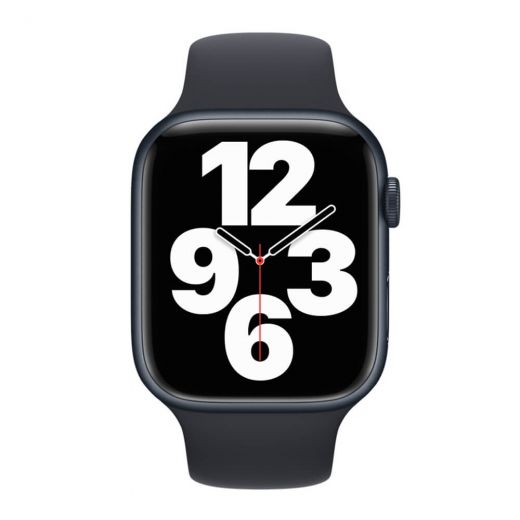 Оригинальный силиконовый ремешок Apple Sport Band Midnight для Apple Watch 45mm | 44mm | 42mm (MKUQ3)