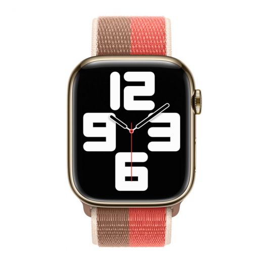 Оригинальный ремешок Apple Sport Loop Pink Pomelo | Tan для Apple Watch 45mm | 44mm | 42mm (ML303)