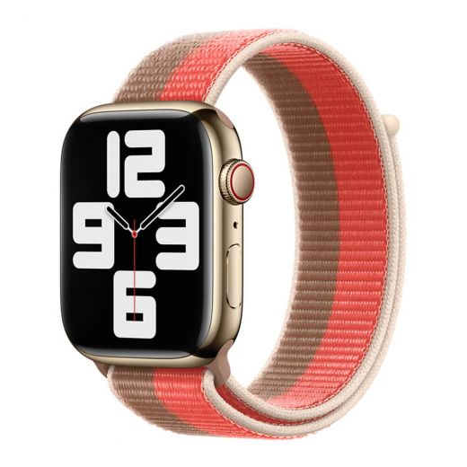Оригінальний ремінець Apple Sport Loop Pink Pomelo | Tan для Apple Watch 45 mm | 44 mm | 42 mm (ML303)
