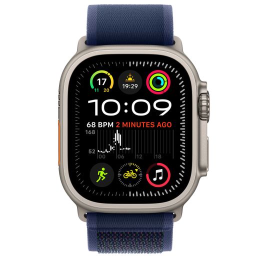 Оригінальний ремінець Apple Trail Loop Band Size M/L Blue Black Titanium Finish для Apple Watch 49мм | 46мм | 45мм | 44мм (MYQ83)