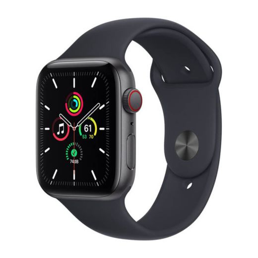 Смарт-годинник Apple Watch SE LTE 44mm Space Gray Aluminum Case with Midnight Sport Band (MKRR3)