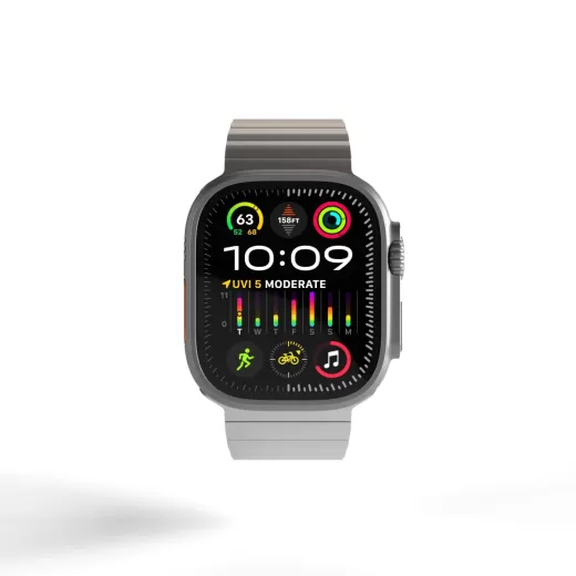 Титановий ремінець Mobile Origin Titan Natural Titanium для Apple Watch 49мм | 45мм | 44мм (AWTB-TITAN-SLV)