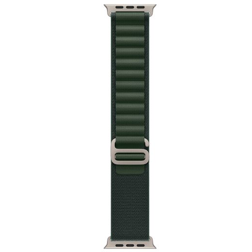 Оригінальний ремінець Apple Alpine Loop Dark Green Medium Natural Titanium Finish для Apple Watch 49мм | 46мм | 45мм | 44мм (MXMV30)