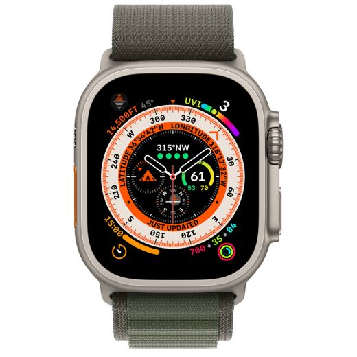 Смарт-часы Apple Watch Ultra 49mm (GPS + Cellular) Titanium Case with Green Alpine Loop - M (MQFN3)