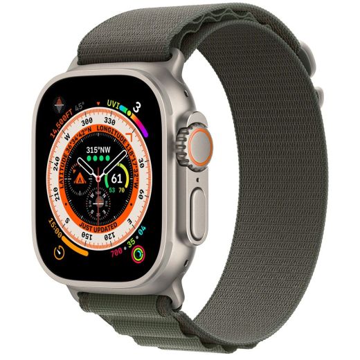 Смарт-часы Apple Watch Ultra 49mm (GPS + Cellular) Titanium Case with Green Alpine Loop - M (MQFN3) (No Box)