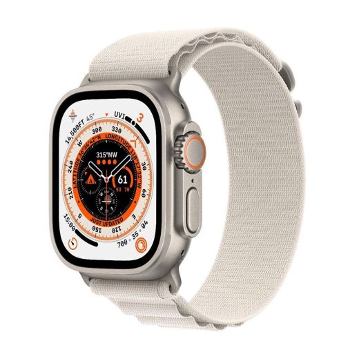 Смарт-годинник Apple Watch Ultra 49mm (GPS + Cellular) Titanium Case with Starlight Alpine Loop - S (MQFQ3)
