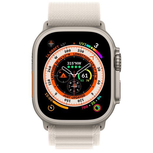 Смарт-часы Apple Watch Ultra 49mm (GPS + Cellular) Titanium Case with Starlight Alpine Loop - M (MQFR3)