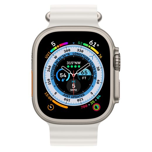 Смарт-часы Apple Watch Ultra 49mm (GPS + Cellular) Titanium Case with White Ocean Band (MNHF3)