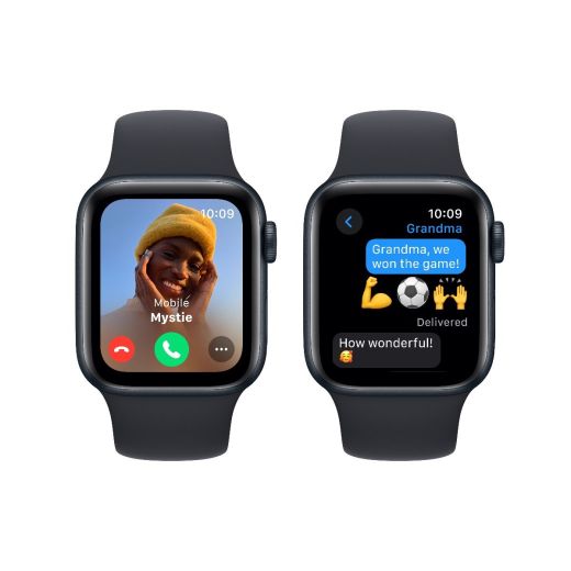 Смарт-часы Apple Watch Series SE GPS, 40mm Midnight Aluminium Case with Midnight Sport Band Size S/M (MR9X3) 2023