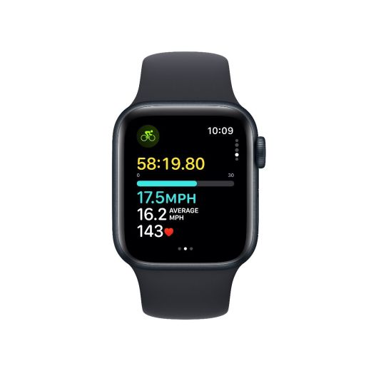 Смарт-годинник Apple Watch Series SE GPS, 40mm Midnight Aluminium Case with Midnight Sport Band (MR9X3) 2023