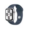 Смарт-часы Apple Watch Series SE GPS, 40mm Silver Aluminium Case with Storm Blue Sport Band Size S/M (MRE13) 2023