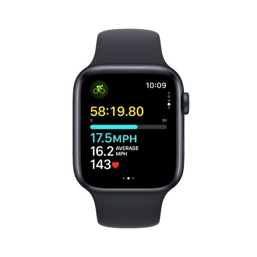Смарт-часы Apple Watch Series SE GPS, 44mm Midnight Aluminium Case with Midnight Sport Band Size M/L (MRE93) 2023