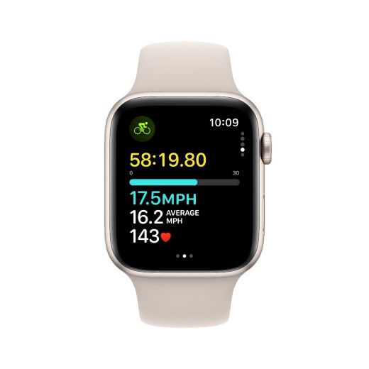 Смарт-часы Apple Watch Series SE GPS, 44mm Starlight Aluminium Case with Starlight Sport Band Size M/L (MRE53) 2023