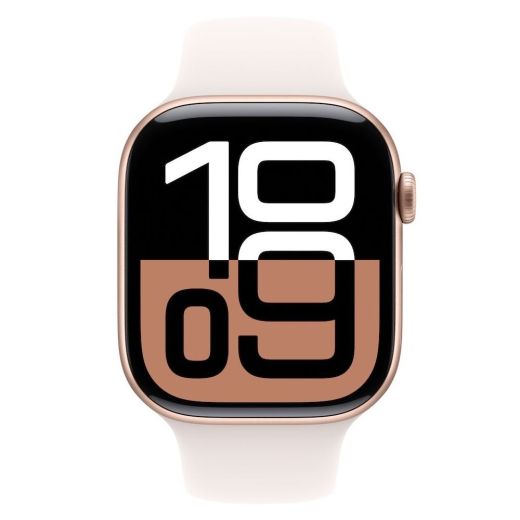 Смарт-годинник Apple Watch Series 10 GPS 46мм Rose Gold Aluminium Case with Light Blush Sport Band M/L (MWWU3)