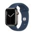 Смарт-годинник Apple Watch Series 7 GPS + Cellular, 45mm Graphite Stainless Steel Case with Sport Band Abyss Blue (MKL23, MKJH3)