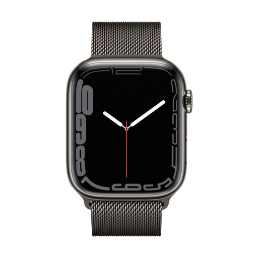 Смарт-годинник  Apple Watch Series 7 GPS + Cellular, 45mm Graphite Stainless Steel Case with Milanese Loop Graphite (MKL33, MKJJ3)