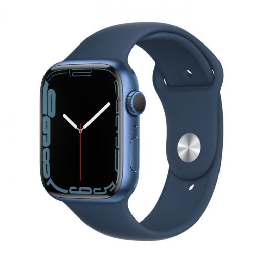 Смарт-годинник Apple Watch Series 7 GPS, 41mm Blue Aluminium Case With Blue Sport Band (MKN13)