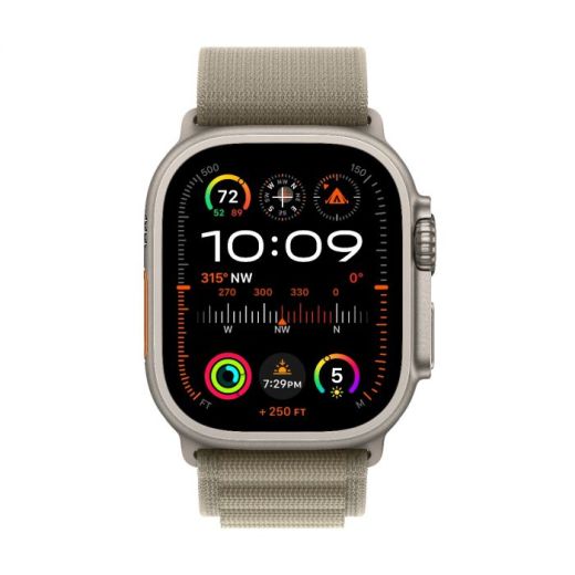 Смарт-годинник Apple Watch Ultra 2 49mm (GPS + Cellular) Titanium Case with Olive Alpine Loop Band - S (MREX3)
