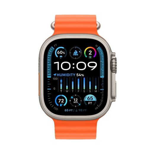 Смарт-годинник Apple Watch Ultra 2 49mm (GPS + Cellular) Titanium Case with Orange Ocean Band (MREH3)