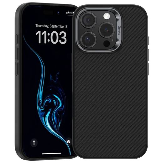Карбоновый чехол Benks ArmorPro Kevlar Case 600D with Button для iPhone 16 Pro
