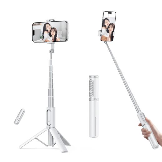 Палка для селфі на штативі Atumtek Premium Mini 80 см Phone Tripod Selfie Stick White