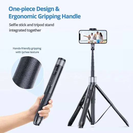Палка для селфі на штативі Atumtek Premium Plus 150 см Phone Tripod Selfie Stick Black