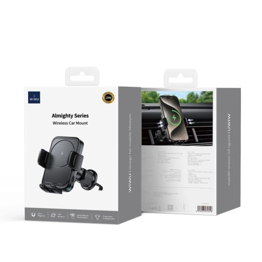 Автотримач WIWU CH-321 Almighty Wireless Car Charger 15W Black