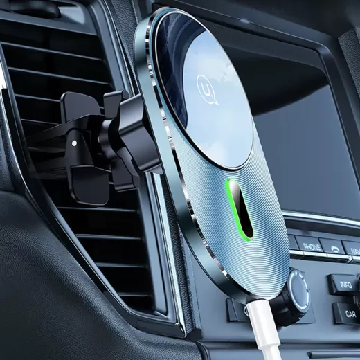Автотримач з бездротовою зарядкою USAMS Magnetic Car Wireless Charging Phone Holder (Air Vent) with MagSafe 15W