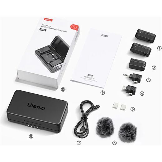 Бездротова мікрофонна система Ulanzi Vijim A100 Wireless Lavalier Microphone Type C Black (UV-A014)