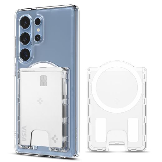 Магнитный кошелек Spigen Ultra Hybrid Wallet MagSafe Crystal Clear для Samsung Galaxy S25 Series (AFA09206)