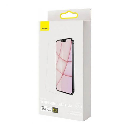 Защитное стекло Baseus 0.3 mm Full Glass TG Clear для iPhone 14 Plus | 13 Pro Max (SGBL020202)