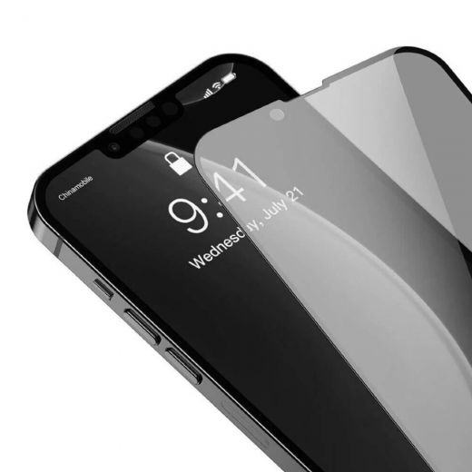 Антишпигун захисне скло Baseus 0.3 mm Full Screen Anti-Spy FG Black для iPhone 14 Plus | 13 Pro Max (SGQP010801) (2 шт)