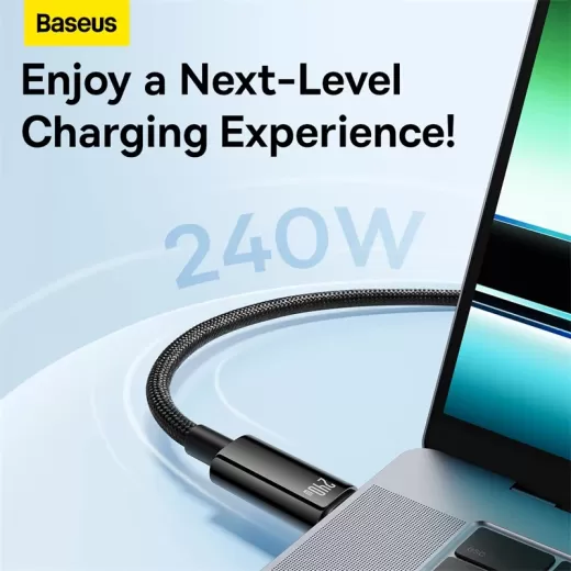 Кабель Baseus Tungsten Gold Fast Charging Data Cable Type-C to Type-C 240W 1 метр (CAWJ040001)