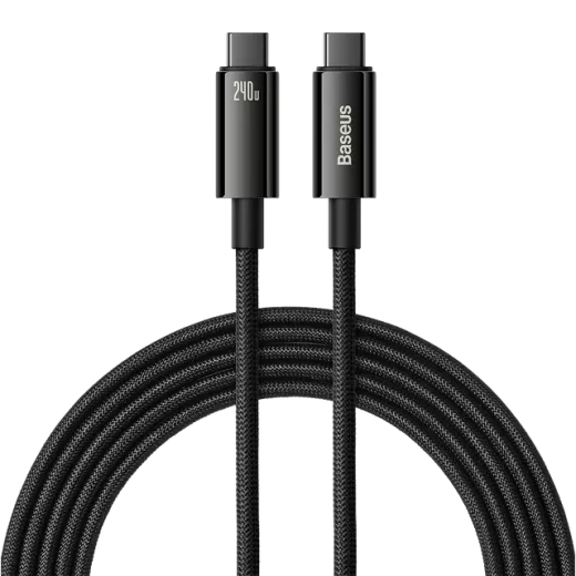 Кабель Baseus Tungsten Gold Fast Charging Data Cable Type-C to Type-C 240W 1 метр (CAWJ040001)