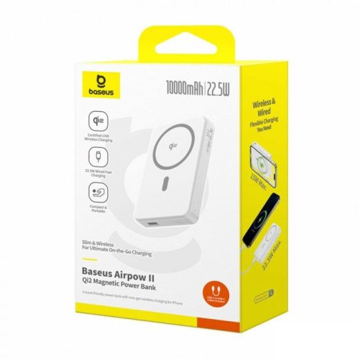 Повербанк Baseus Airpow Ⅱ Qi2 Magnetic 10000mAh 22.5W White (P10080000213-00)
