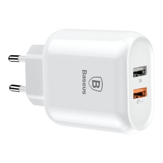 Зарядное устройство Baseus Bojure Series Dual-USB Quick Charge Charger для EU 23W White (CCALL-AG02)