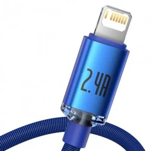 Кабель Baseus Crystal Shine Series Fast Charging Data Cable USB to iP 2.4A 1.2м Blue (CAJY000003)