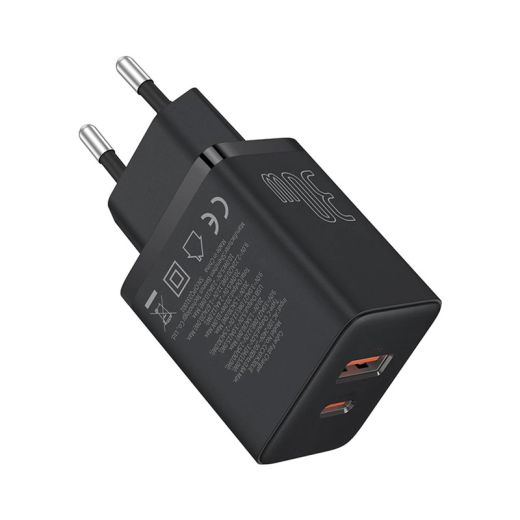 Быстрая зарядка Baseus Cube Fast Charger Type-C + USB 30W Cluster Black (P10111404113-00)