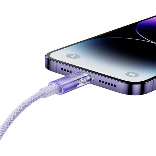 Кабель з контролем температури Baseus Explorer Series Type-C to Lightning Pink для iPhone 20W 2 метра (CATS010304)