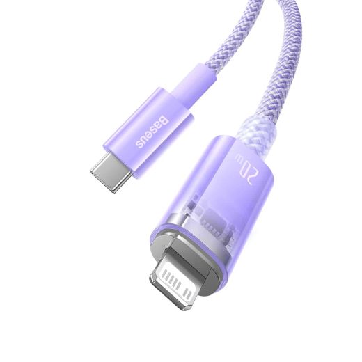 Кабель з контролем температури Baseus Explorer Series Type-C to Lightning Purple для iPhone 20W 1 метр (CATS010205)