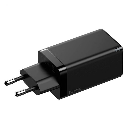 Швидкісний мережевий зарядний пристрій Baseus GaN2 Pro Quick Charger 2 Type-C+USB-A Black 65W (CCGAN-B01)